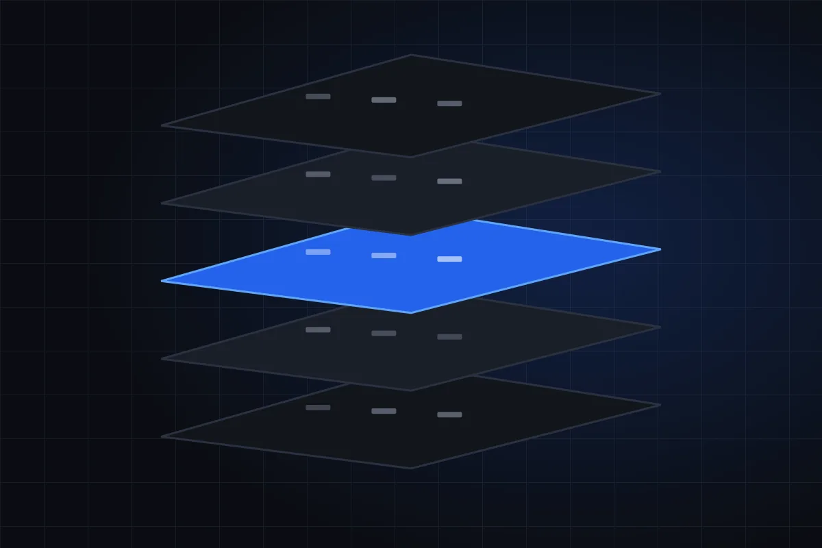Illustration of stacked technology layers