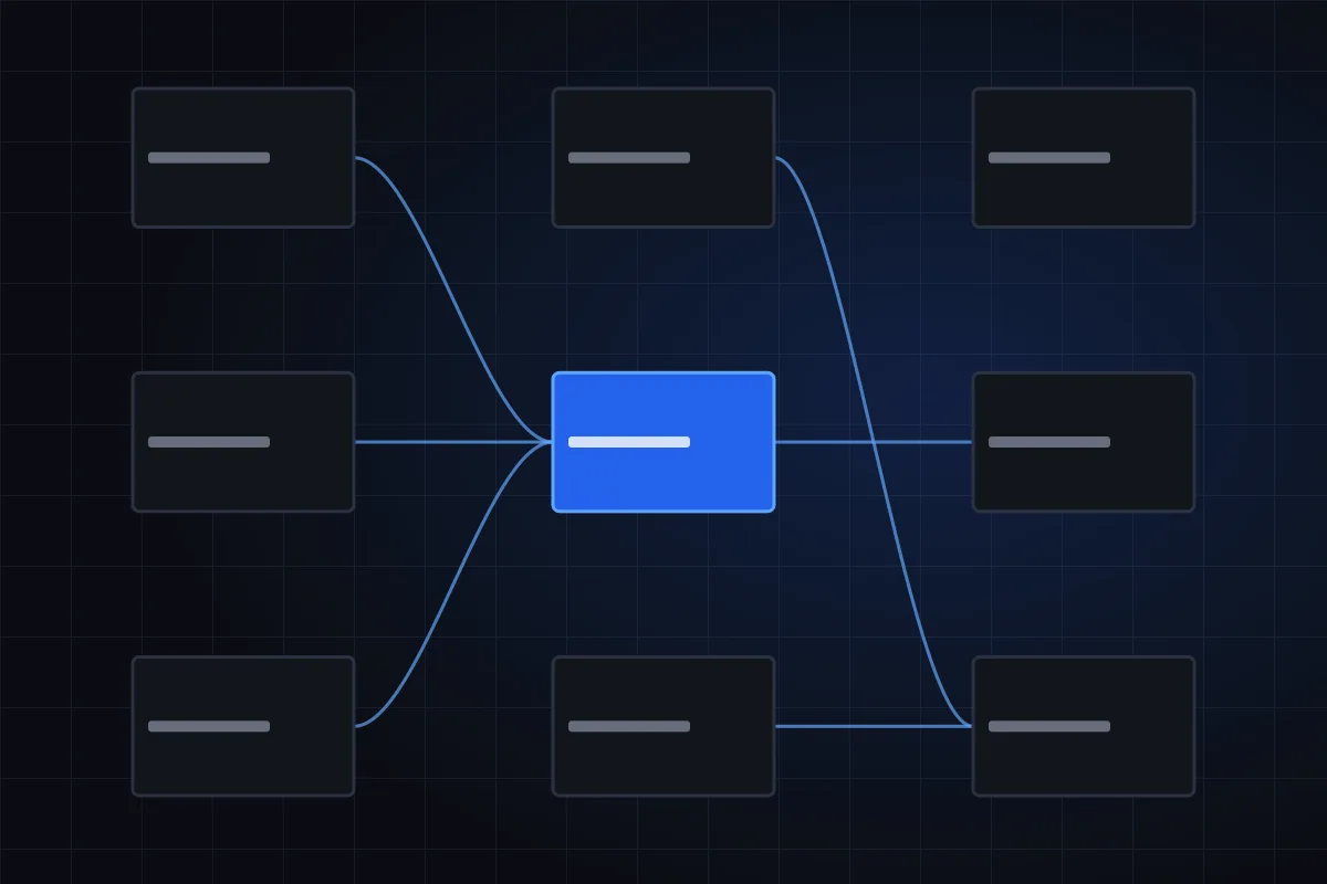 Illustration of a system flow diagram with one highlighted step